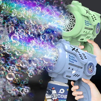 12 Hole Children's Astronaut Bubble Machine Fully Automatic Handheld Bubble Blowing Gun without Battery and Bubble Water 1