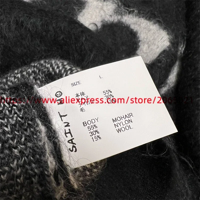 Mohair SAINT Sweater Men Women 1:1 Top Quality CREW NECK Knit Sweatshirts 6