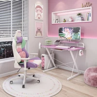 Techni Sport TS-200 Carbon Computer Gaming Desk with Shelving, Pink 1