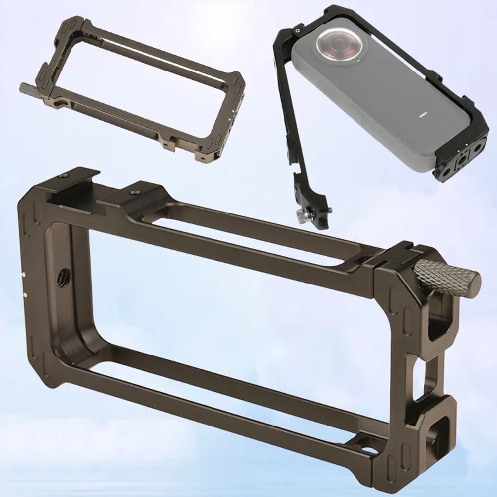 Insta360 ONE X2 용 금속 토끼 케이지, 금속 확장 프레임 케이스, 콜드 슈 마그네틱 마운트, Insta360 X3 용 1/4 인치 스레드