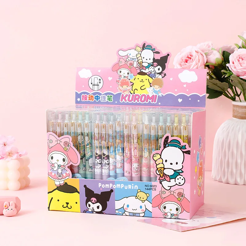 

Sanrio Creative Cute Metal Hook Press Action Pen Student Cartoon Press Type Neutral Pen Office Signature Pen Stationery
