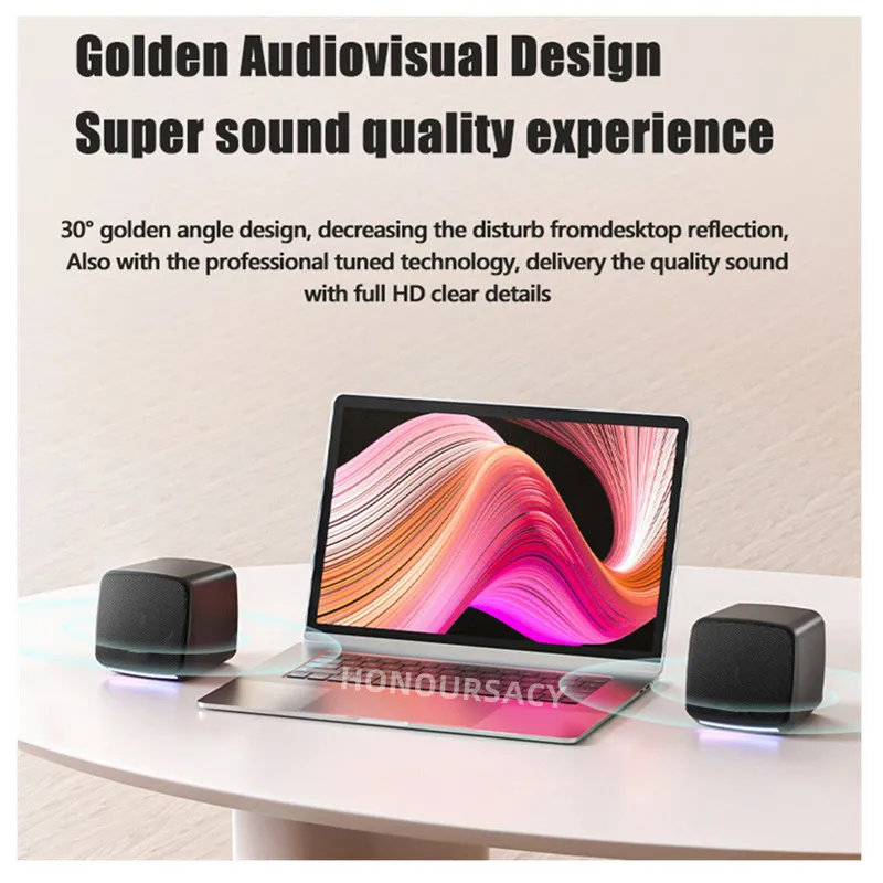 Brand new high-quality RGB color light 2.1 USB wired dual subwoofer computer desktop speaker Bluetooth speaker caixa de som