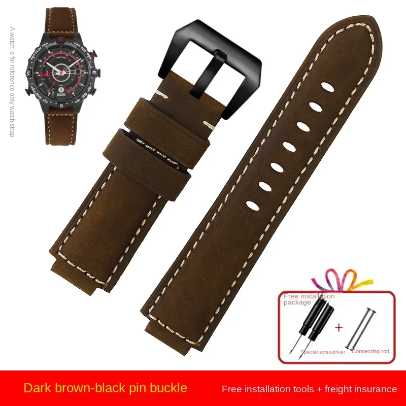 Genuine Crazy Horse Leather Watch Strap - Timex Tidal Compass Vintage Inspired Design