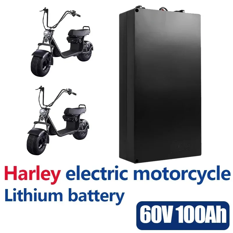 

Harley Electric Car Lithium Battery Waterproof 18650 Battery 60V 80Ah for Two Wheel Foldable Citycoco Electric Scooter Bicycle