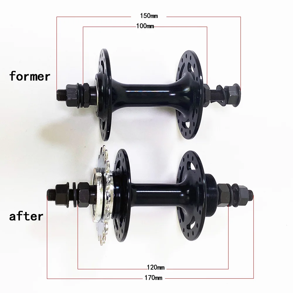 Description Picture 3 of item32 Hole Fixed Gear Bearing Hub 100mm 120mm Aluminum Alloy Bicycle Front and Rear Hub Single Speed Bicycle Accessories