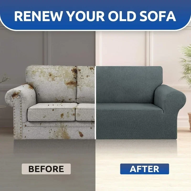 1/2/3/4 Seater Stretch Slipcover Sofa Elastic Cover Jacquard Slipcover Covers for Couch L Shape Sofa 2024 Living Room 4