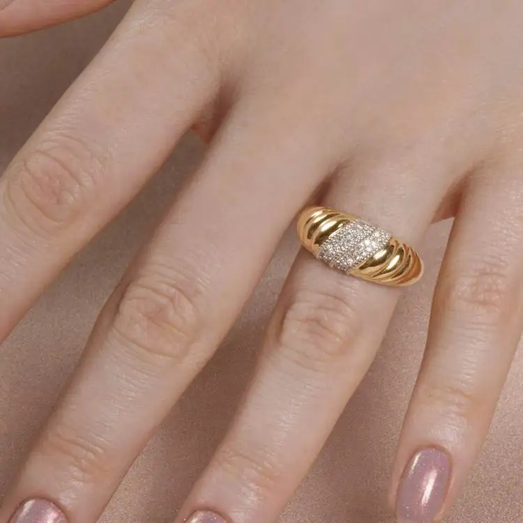 Kristall Stern Chunky Ring Für Frauen Vintage Trendy Gold Farbe Zirkonia Finger Stapeln Ringe Punk Zubehör Retro Schmuck R446 – Detail 12
