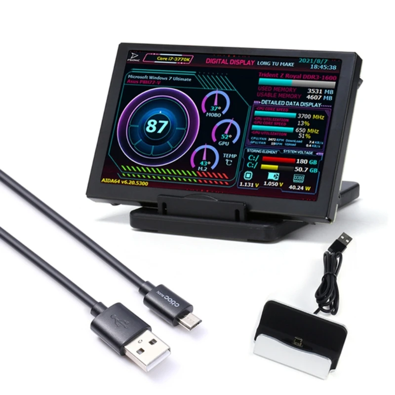 5 ġ IPS  USB ̴ ũ AIDA64 PC CPU HDD  , 360  ȸ