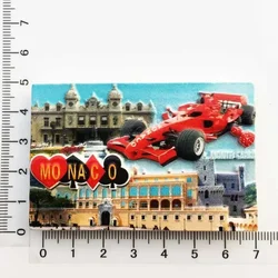 Monaco Travel Souvenir Artistic Resin Refrigerator Magnet for Home Décor Collection (Monaco b)