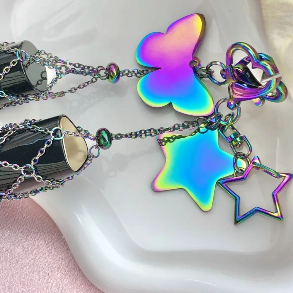 Kundenspezifischer Bestseller Schlüsselanhänger Kreativer Einfacher Modischer Taschenanhänger Schlüsselring Bunter Lippenstift Netz-Taschenanhänger Schlüsselring Geschenk – Detail 6