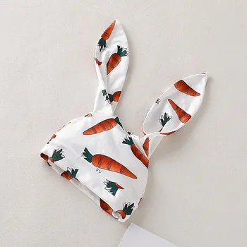 Infant Clothes Baby Boy Girl Cartoon Carrot Print Romper Jumpsuit+rrabbit Ears Hat Set Outfit Baby Clothes Autumn Winter Overall 4