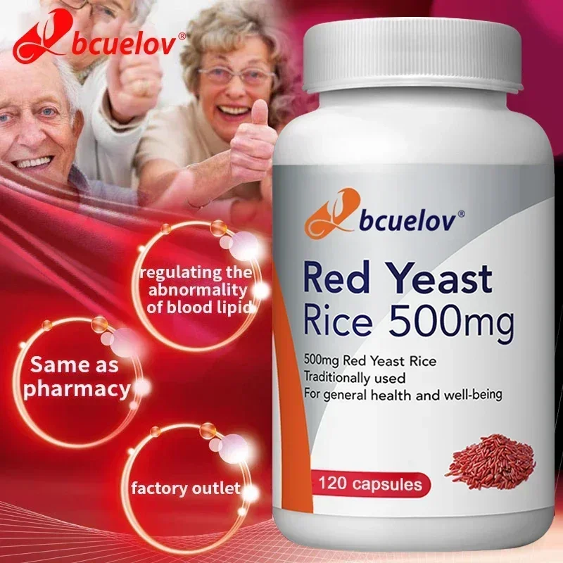 BCUELOV Red Yeast Rice Supplement-Regulate blood lipids, protect cardiovascular health, anti-oxidation, intestinal health