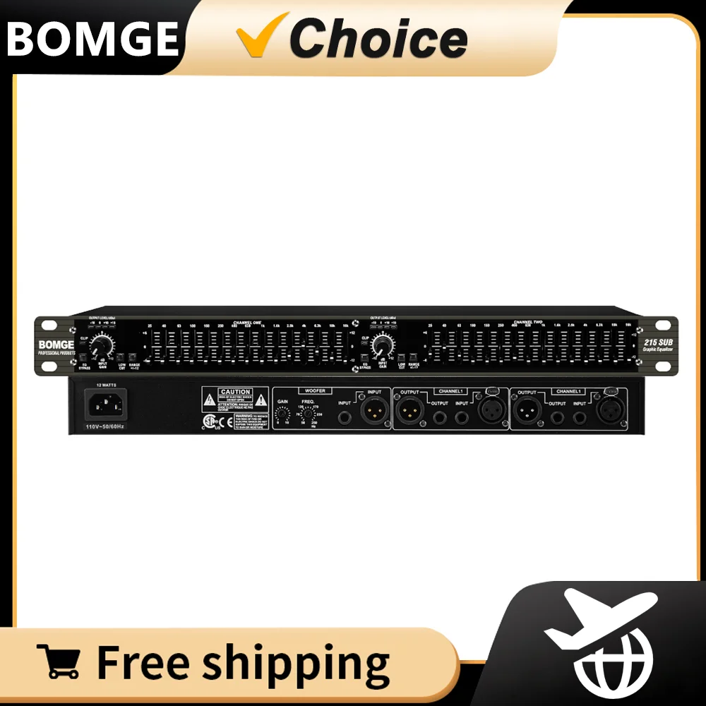 BMG 215sub Dual 31 Bands EQ Processador Graphic Equalizer Stereo Equaliser Audio EQ Professional Loudspeaker Management