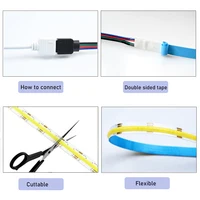 Tuya Zigbee CCT COB LED Strip 12V 1m 2m 3m 5m 10m FOB Flexible Dimmable Tape 2700K to 6500K Lighting for Alexa Google Assistant - Image 6