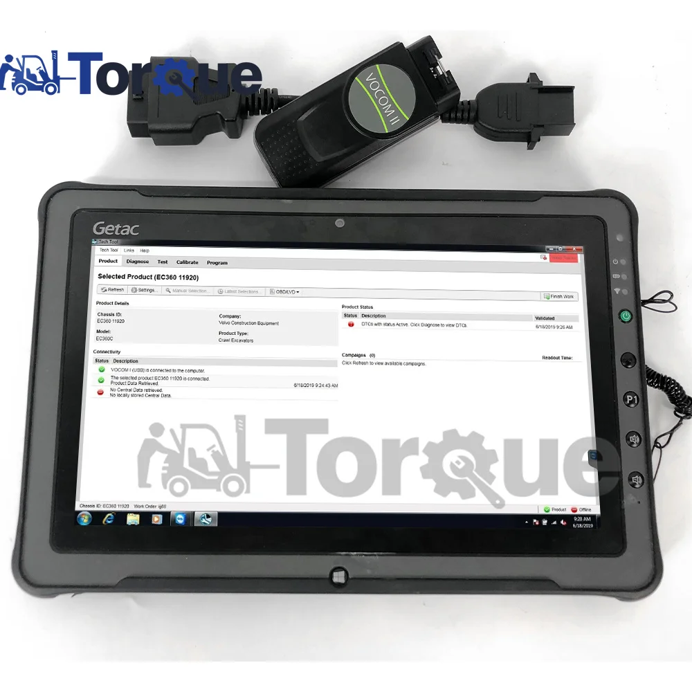 Per Volvo Vocom Ii Mini 88894200 Strumento Diagnostico Tech Tool Truck Per Volvo Bus Truck Construction Tool Con Tablet Getac