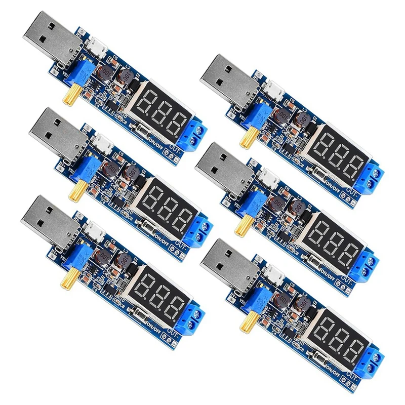 

Комплект USB-преобразователей 3,5-12 В до 1,2-24 В, 6 шт.