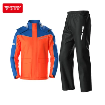 Reflective Waterproof Motorcycle Rainsuit with Cap and Shoe Covers 1