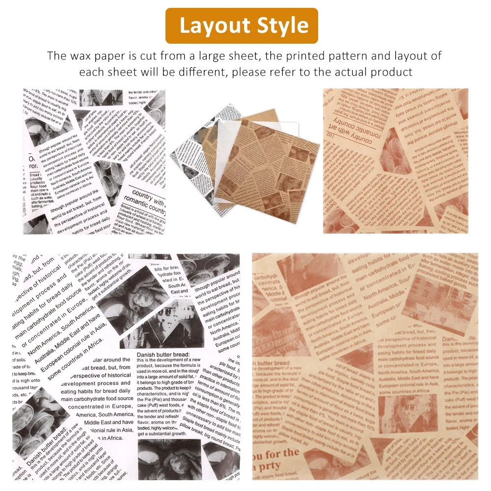 100 pcs Oil-Proof Paper For Wrapping Sandwich Packaging Burger Bread Fried Food Fryer Air Baking Paper Plate Mat Accessories