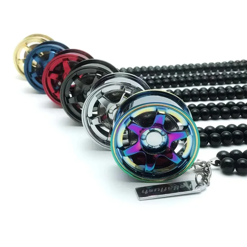 Fashion Car Wheel Hub Pendant Shock Absorber Chain Pendant Hip-hop Auto Rearview Mirror Decoration for Car Hanging Accessories