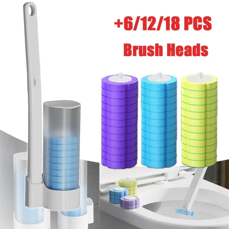 Disposable Toilet Brush Cleaner With Long Handle Bathroom Cleaning