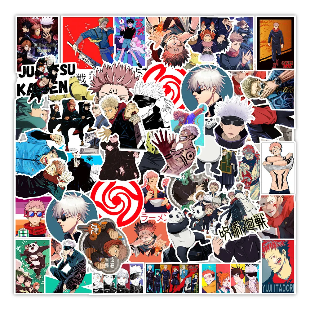 

50pcs Cartoon Animation Jujutsu Kaisen Car Trunk Computer Decoration Sticker