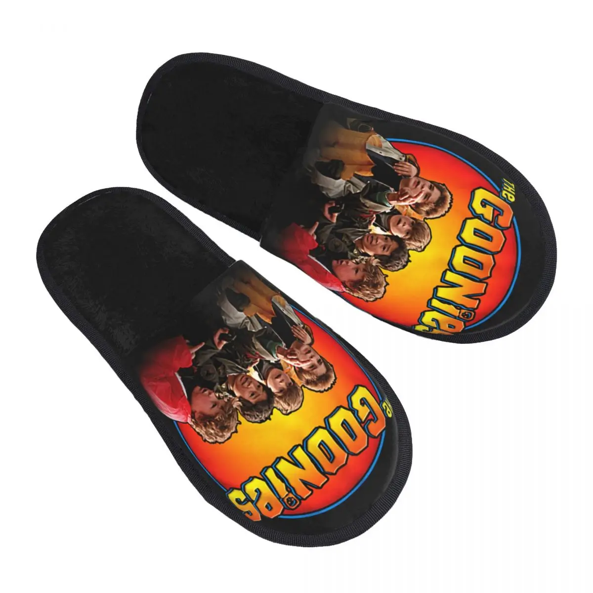 

Custom Vintage The Goonies Movie Memory Foam Slippers Soft Warm Never Say Die Sloth Chunk Fratelli Skull Pirate House Slippers