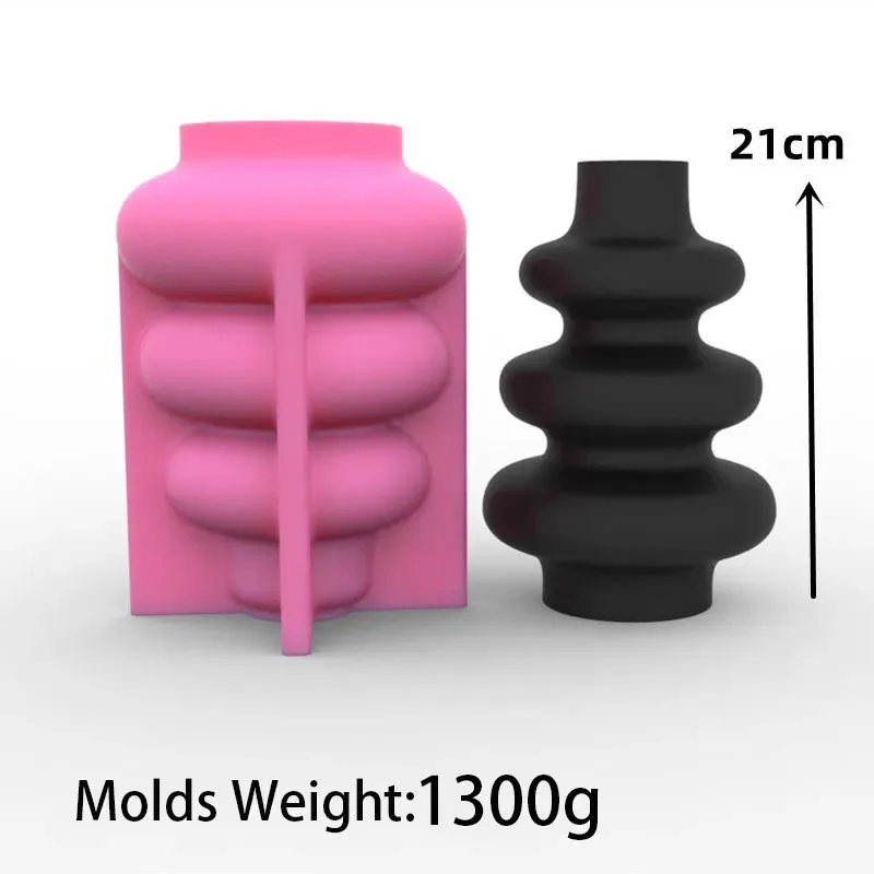 Large Unique Vase Silicone Mold Donut Flowerpot Mould Concrete Gypsum Planter Molds Modern Minimalist Nordic Style Home Decor