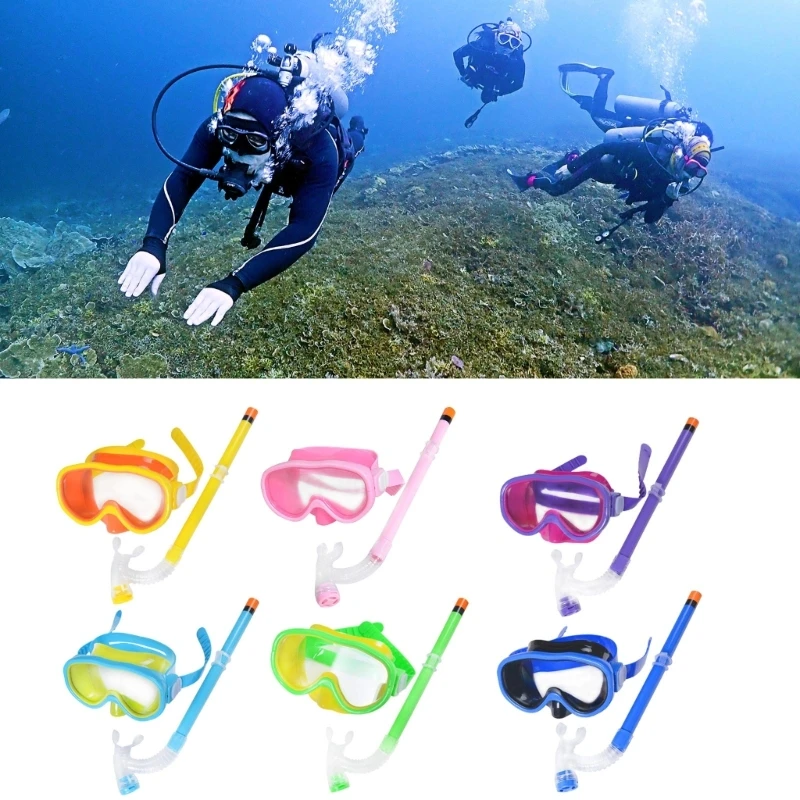 Boys Girls Diving Masks Kid Snorkel Set Children Swimming Goggles Masks Snorkel Set Scubas Diving Snorkeling Glasses Set