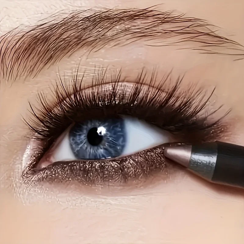 2-in-1-Lidschattenstift mit 16 Farben für Lidfalte und Lidfalte: Schimmernder Glitzer, hochpigmentiert, aufhellend, monochromer Lidschattenstift_voghion.com