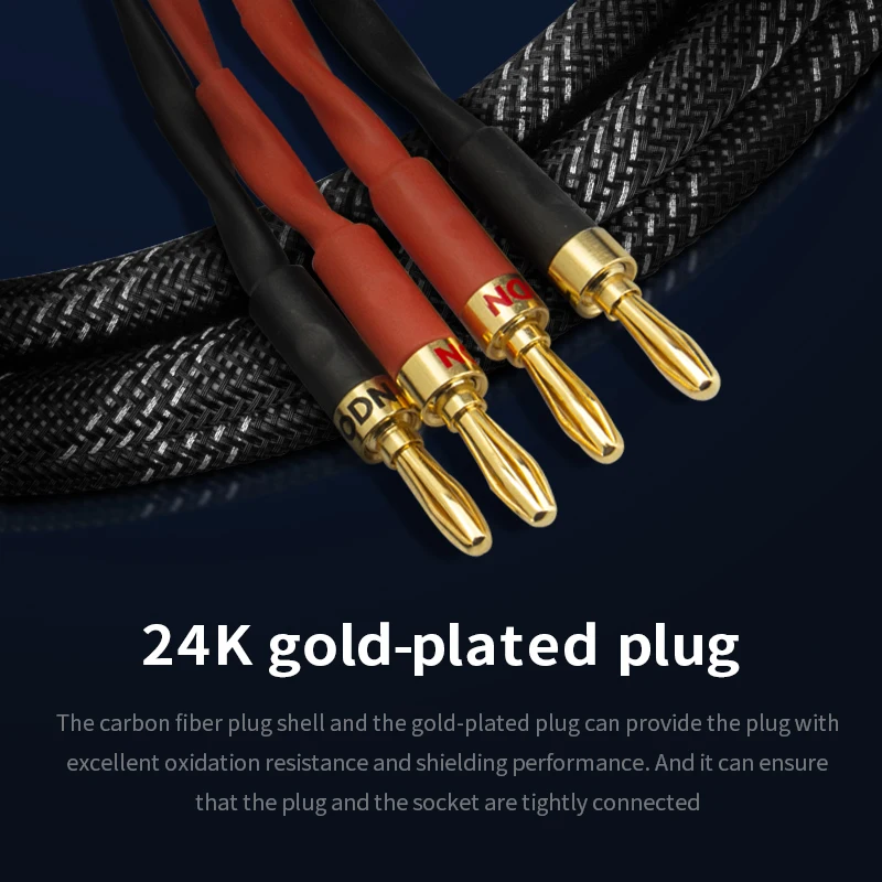 Cabo de Áudio para Alto-falante Hi-fi Cabo Amplificador Estéreo High-end Cobre Banana Livre de Oxigênio Plugue Banhado a Ouro Par - Image 6