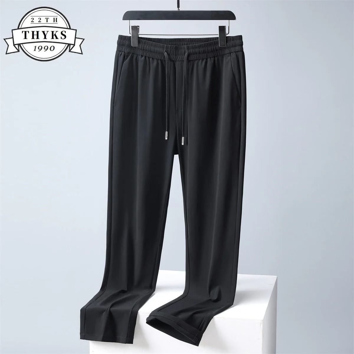 

High Quality Ice Silk Causal Pants Trousers Men Summer Light&thin Breathable Fashion Smart Track Clothing