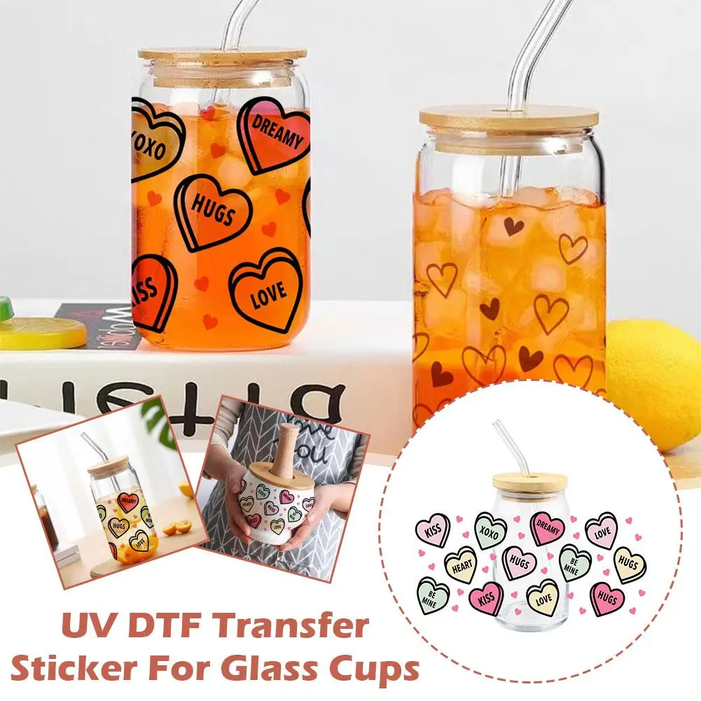 15+NEw Valentine's Day Theme Coffee Design 3d UV DTF Transfer Sticker  Valentine Love UV DTF Cup Wraps Stickers for 16Oz Use - AliExpress