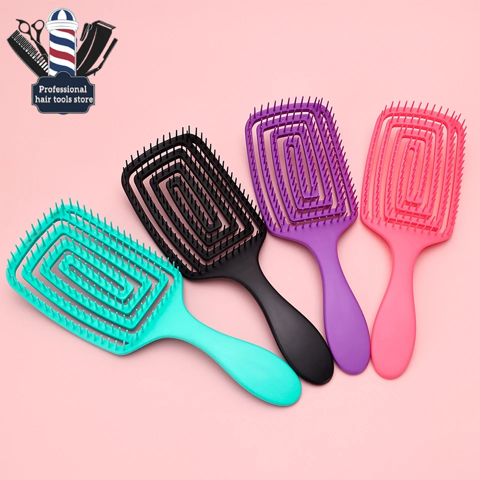 

4 Colors Massage Hair Comb Salon Wet Hair Brush Women Hairdressing Styling Hair Tools Anti Static Detangling Hairbrush