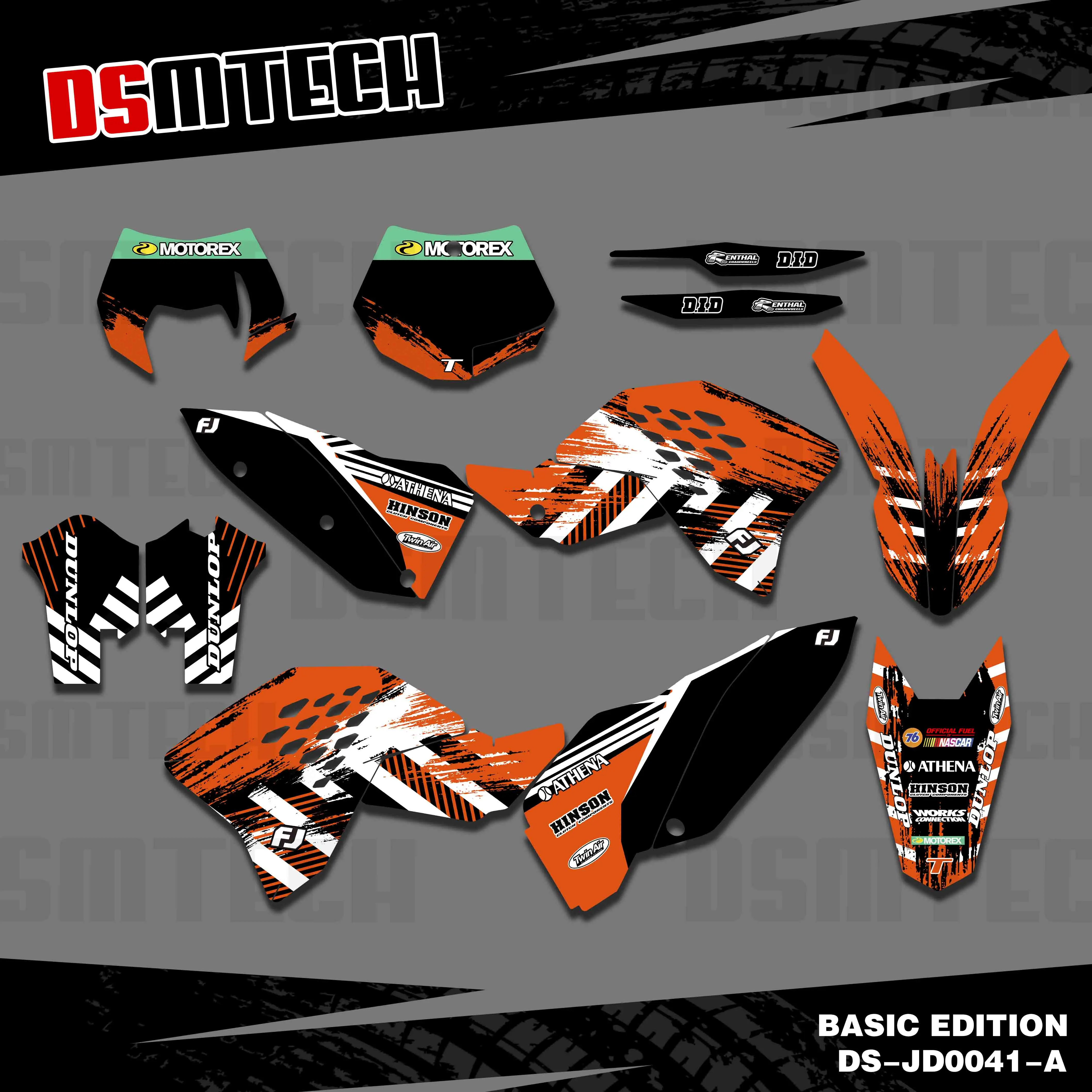 

DSMTECH For KTM EXC EXC-F 125 250 300 450 530 2008-2011 SXF 2007-2010 Full Graphic Decal Sticker Motorcycle Background Custom