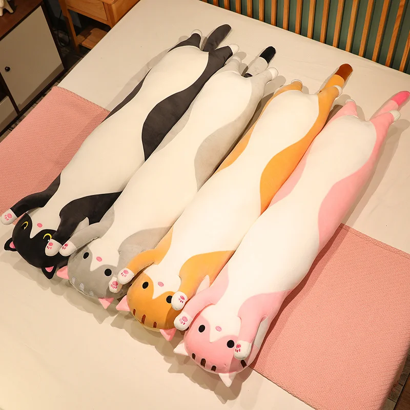 Kawaii Cat Plush Hold Pillow Cute Animal Cat Soft Toys Office Break Nap Sleeping Long Pillow Cushion Stuffed Gift Doll for Kids 2