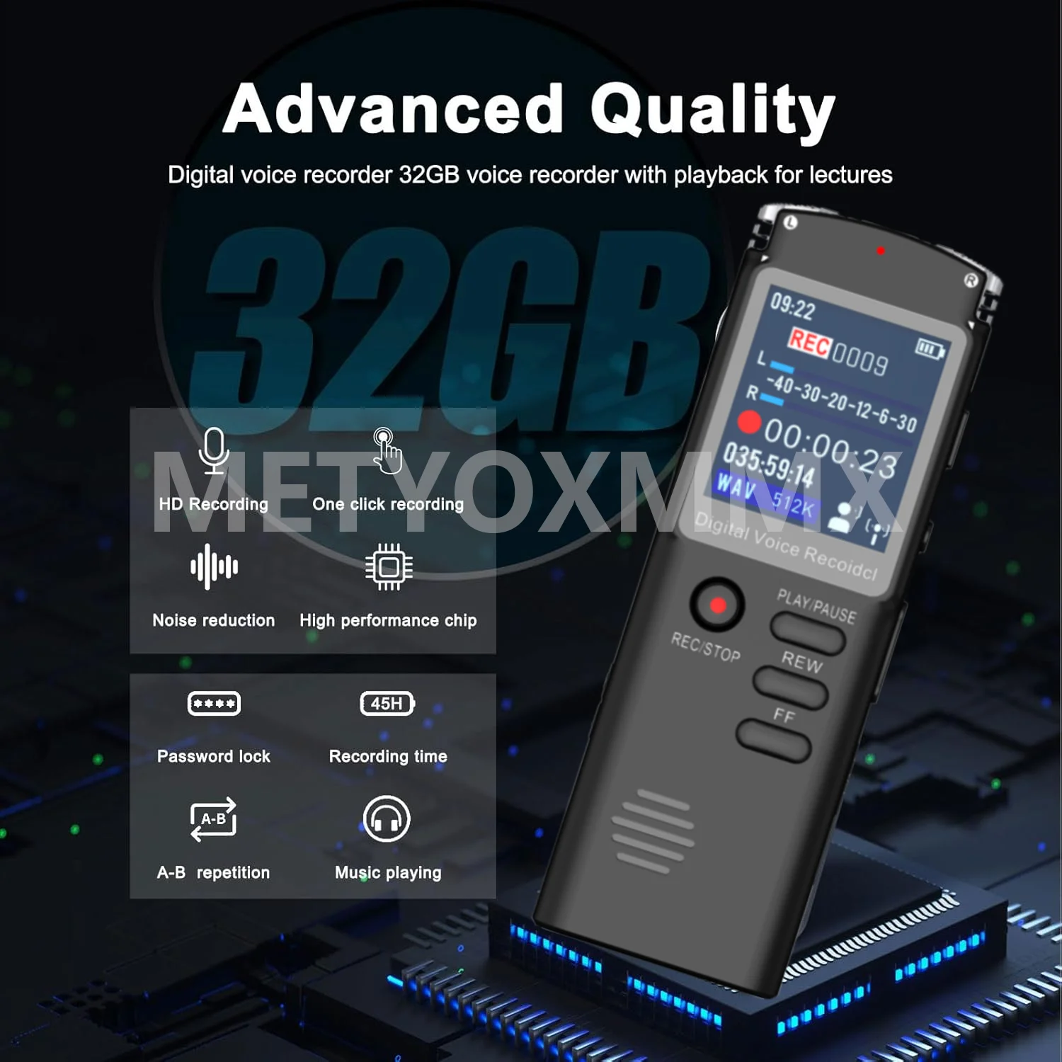 LCD zaslon diktafona T60C