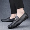 Genuine Leather Soft Loafers Mens Luxury Designer Dress Shoes High Quality Slip-On Flats Fashion Comfort Driving Shoes Moccasins 6