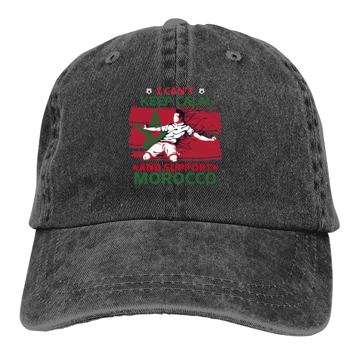 

Washed Men's Baseball Cap Can't Keep Calm and Support Trucker Snapback Caps Dad Hat Morocco Golf Hats