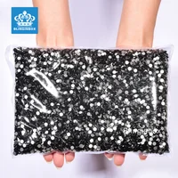 Bulk Wholesale Black Glitter Non Hotfix Rhinestones Nails Crystals Strass Nail Accessories for 네일 Nail Charms Nail Art uñas 1