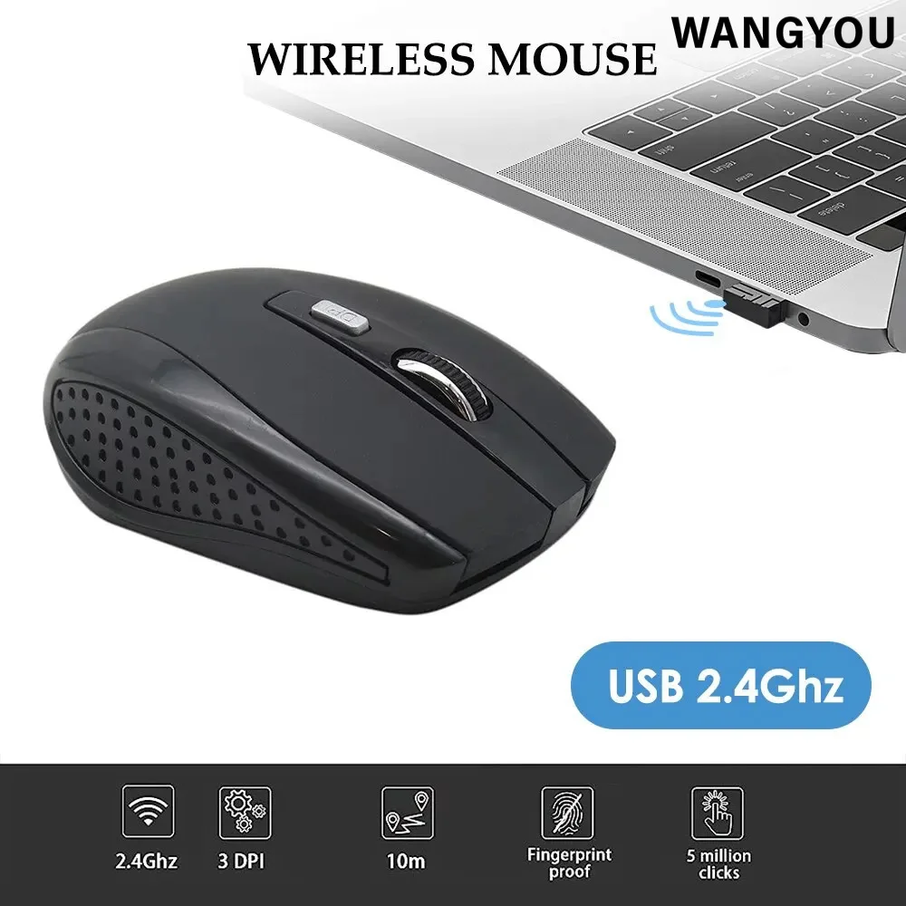 Wireless Mouse Silent Mouse 2.4G Portable Mobile Optical Office Adjustable DPI Levels for Notebook PC Laptop MacBook