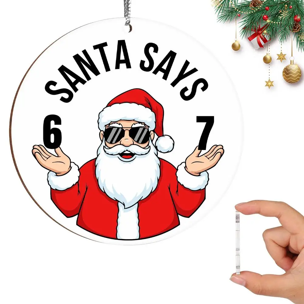 Der Weihnachtsmann sagt 6–7 Jahren, Weihnachtsschmuck, 2025, Baumdekoration, freches Weihnachtsgeschenk, einzigartiges Geschenk, niedlicher Austausch-Dekorationsstrumpf W1M7 – Detail 3