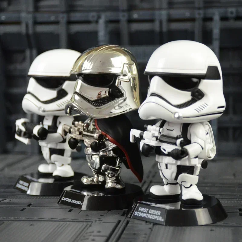 Star Wars Q Edition Darth Vader White Stormtrom Hand Model Can Shake Head Figure Car Decoration Car 12Cm Decoration Gif Di Capodanno