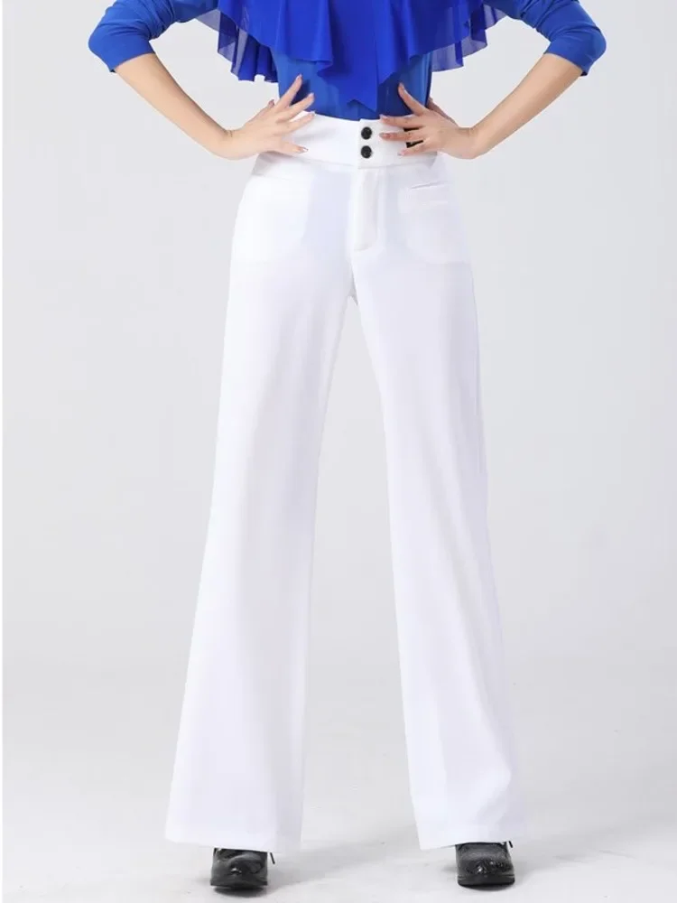 Elegant Ballroom Solid Color Festival Pants Women Party And Events Classical Dance Practice High Waist Street Rave Outfits Jazz