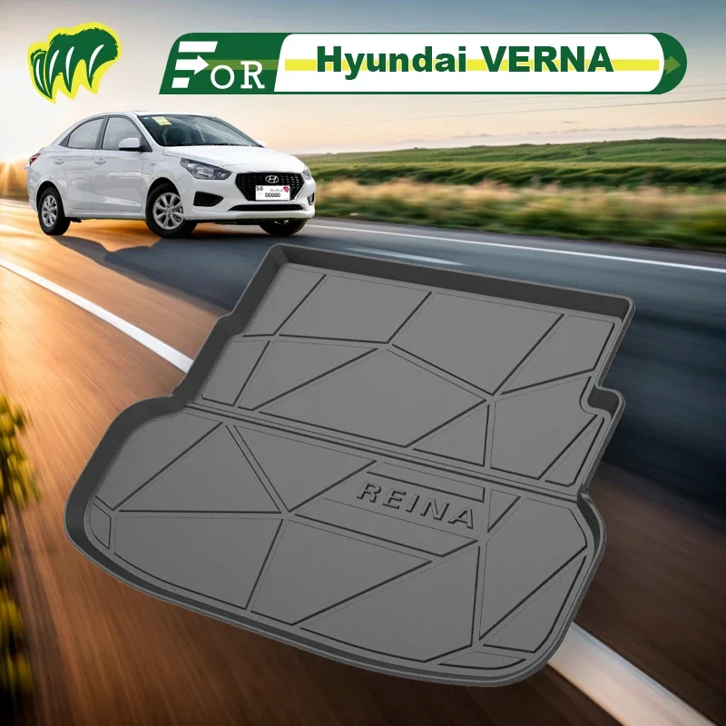 

For Hyundai VERNA 2018 2019 2017-2020 Custom Fit Car Trunk Mat All Season Cargo Mat 3D Shaped Laser Measured Trunk Liners