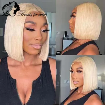 Parrucca Bionda in Capelli Umani 60 Pastel Ombre Bob Personalizzabile per Donna Bellezza 2026 Nuove Parrucche Pixie Cut in Capelli Umani Lavorazione Artigianale di Alta Qualità