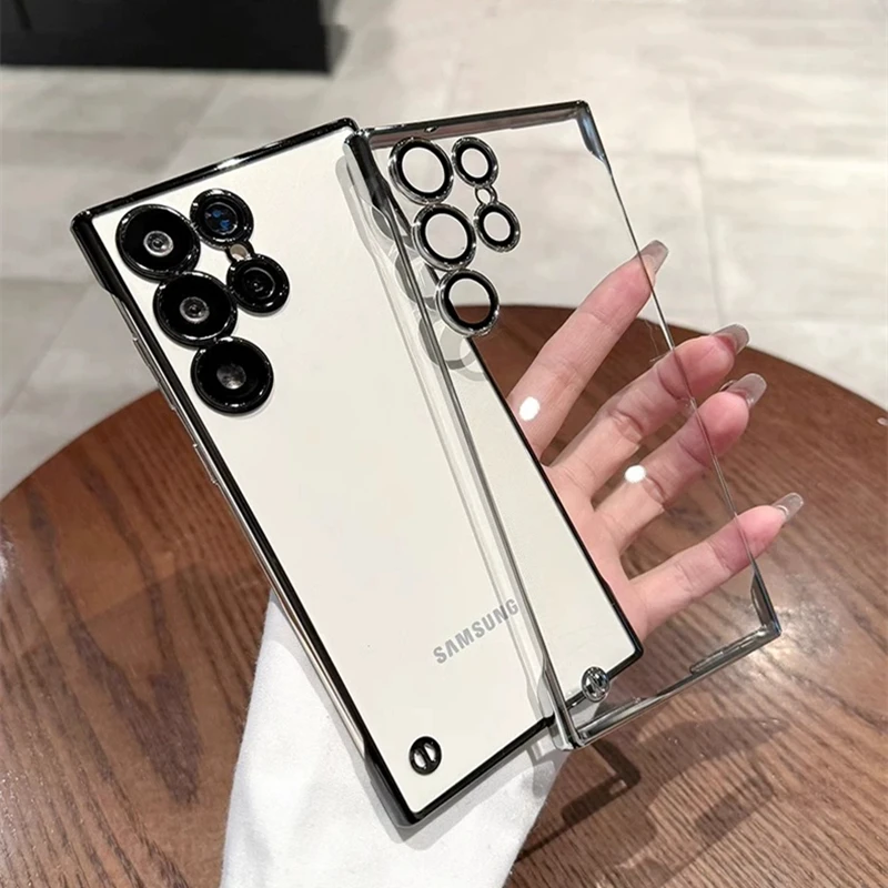 Elegant Transparent Luxury Frameless Phone Case with Plating Finish