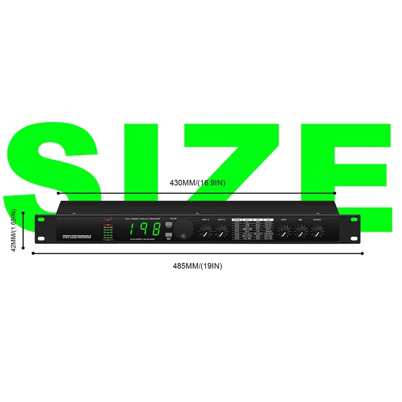 Professional Digital Reverberation Multi Effect DSP Processor Audio Processor Equalizer Durable Easy Install EU PLUG
