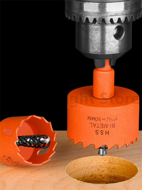 Foret de scie cloche bimétallique, scie cloche pilote Arbor, métal, bois,  plastique, diamètre 16mm ~ diamètre 28mm - AliExpress