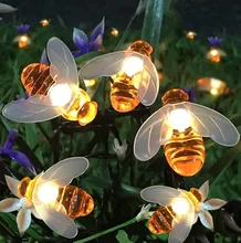 

100 Solar Bee String LED Lights Waterproof Honey Bee Outdoor Yard Party Decor Lamp Solar Power Outdoor LED String Light Decor