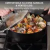 Ultimate Hard Anodized Nonstick Cookware Set 17 Piece, Oven Broiler Safe 400F, Lid Safe 350F, Kitchen Cooking Set w/ Fry P 6